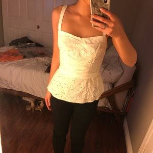 Girls from Savoy Eyelet Peplum Top